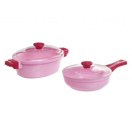 Детская посудка розовый Plate with dishes 10 предметов Юніка 71719