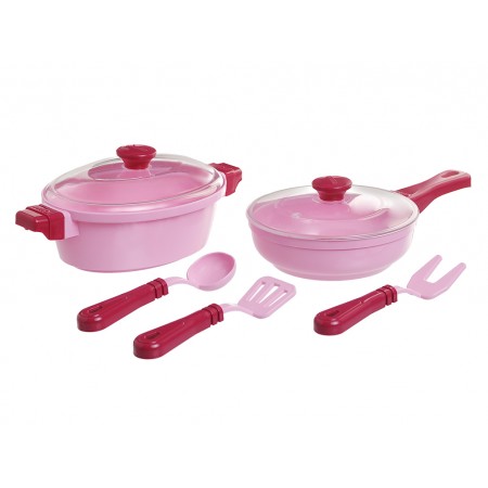 Детская посудка розовый Cooking Set 9 предметов Юніка 71726