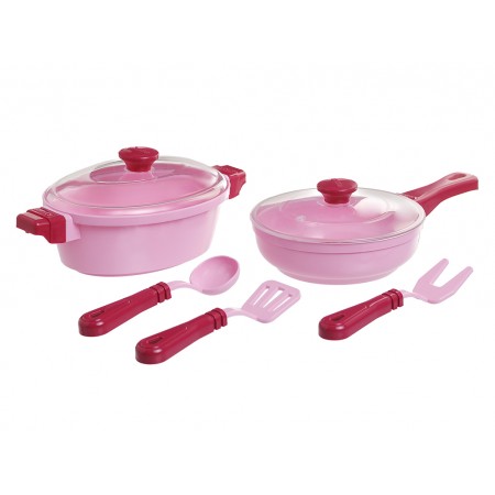Дитячий іграшковий набір посуду рожевий Cooking Set 23 предмети Юніка 71740