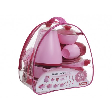 Дитячий іграшковий набір посуду рожевий Cooking Set 23 предмети Юніка 71740