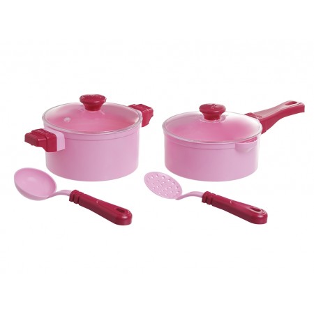 Дитячий іграшковий набір посуду рожевий Cooking Set 25 предметів Юніка 71757