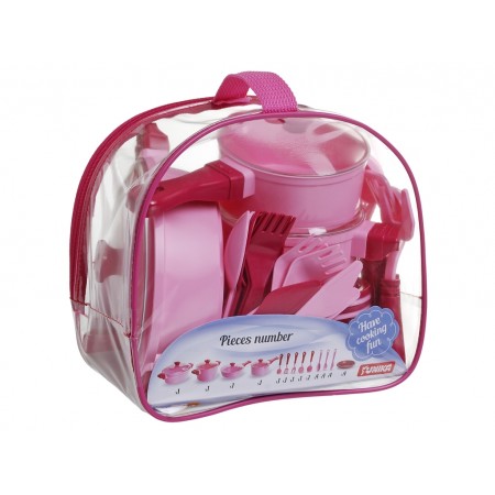 Дитячий іграшковий набір посуду рожевий Cooking Set 25 предметів Юніка 71757