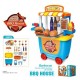 Детский игровой набор барбекю 8740CB тележка, продукты, 33 предмета