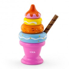 Деревянная пирамидка Viga Toys Мороженое розовый Деревянная пирамидка Viga Toys Мороженое розовый