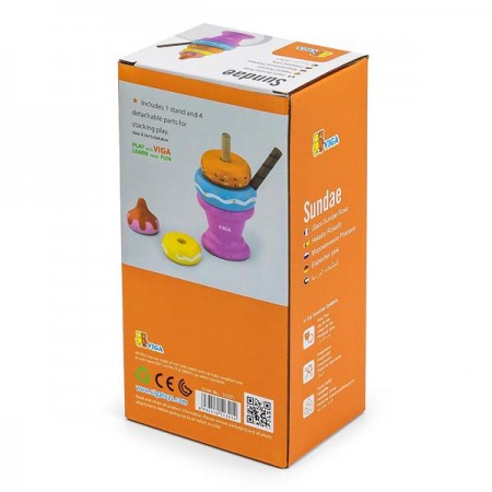 Деревянная пирамидка Viga Toys Мороженое розовый Деревянная пирамидка Viga Toys Мороженое розовый