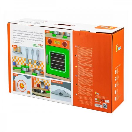 Дитяча кухня Viga Toys з дерева з посудом 50957FSC Дитяча кухня Viga Toys з дерева з посудом 50957FSC