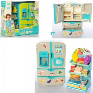 Іграшковий холодильник 35882, 28 см, посуд, продукти, 27 предметів, музика