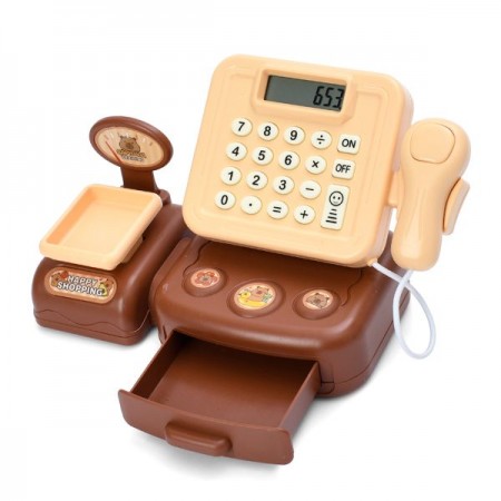 Дитячий іграшковий касовий апарат 1111-170 21,5-12-в12см, калькулятор, сканер, звук, світло, ваги, принт-капібара, на бат-ці, 25-17-15,5см