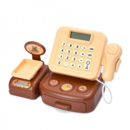 Дитячий іграшковий касовий апарат 1111-170 21,5-12-в12см, калькулятор, сканер, звук, світло, ваги, принт-капібара, на бат-ці, 25-17-15,5см
