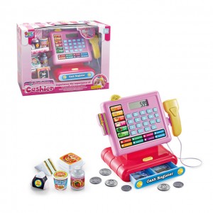 Дитячий іграшковий касовий апарат 16829A 22 см, калькулятор, сканер, продукти, монети, звук