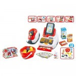 Детский игрушечный кассовый аппарат 668-51 сканер, звук, свет, продукты, деньги