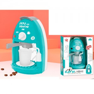 Детская игрушечная кофеварка QF2905G 22 см, чашка, музыка, звук, свет, течет вода
