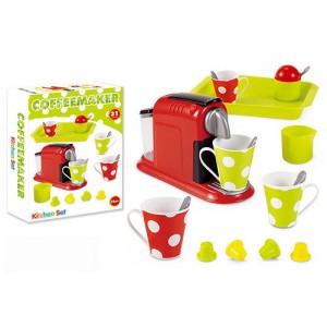 Детская игрушечная кофеварка XG1-2 22 см, поднос, чашки, ложки