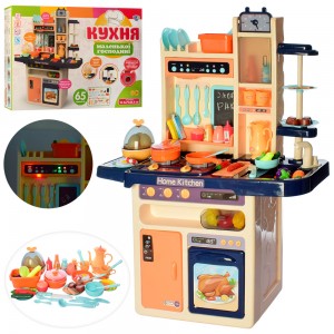Детская игрушечная кухня Limo 889-161, мойка-льется вода, плита, 65 предметов, звук, свет