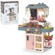 Детская игрушечная кухня 889-221 42 предмети, посуд, продукти, льється вода, пар, звук, свет, на батарейках