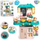 Детская игрушечная кухня 889-255 63-22-45, 5см, мийка-ллється вода механ, пар, звук, свет, посуд, продукти, 53предм, на батарейках