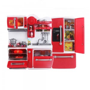 Мебель для кукол 66082, кухня, холодильник, мойка, плита, продукты, кукла, звук, свет