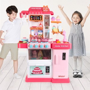 Детская игрушечная кухня WD-R35, плита-пар, мойка-льется вода, 43 предмета, музыка, звук, свет
