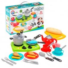  Набір посуду 3366 "Technok Toys", 31 предмет, плита, чайник, посуд, муляжі їжі, в коробці