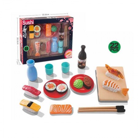 Іграшковий набір суші BabyToys 22 елементи різні кольори
