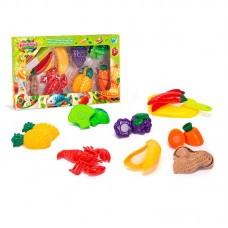 Игрушечный набор продуктов WToys 18 элементов с доской и ножом Игрушечный набор продуктов WToys 18 элементов с доской и ножом