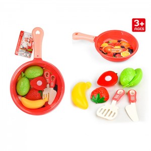 Дитячі іграшкові продукти 1072 на липучці, фрукти/ягоди, сковорідка, лопатка, ніж