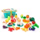 Дитячі іграшкові продукти BC8016 на липучці, овочі, фрукти, морепродукти, тарілки, досточка, ніж 2шт, корзина, в карт.обгортці/у пакеті