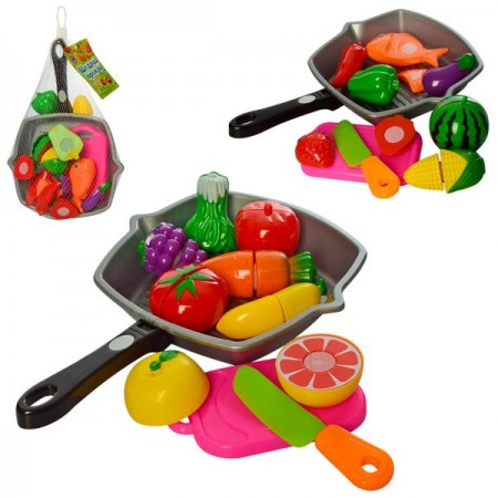 Игровой набор продуктов на липучке BabyToys с ножом для девочек