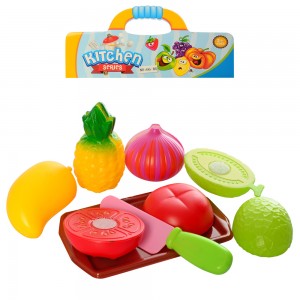 Дитячі іграшкові продукти 66-80-81-85 на липучці, тарілка / дощечка, ніж, овочі / фрукти