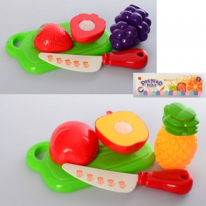 Дитячі іграшкові продукти 6604-1-2 на липучці, дощечка, ніж, овочі/фрукти