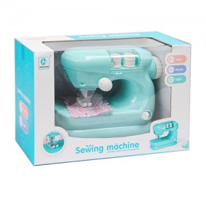 Детская игрушечная швейная машинка YH178-1B 20см, педаль управления, музыка, свет, шьет, сантиметр