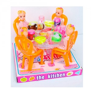 Їдальня A8-95C стіл, стільці, продукти, лялька 4 шт.