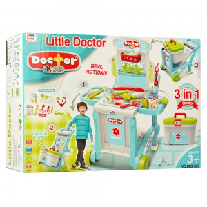 Дитячий ігровий набір лікаря 008-929 на колесах, 59,7х47х42,5 см, чемодан, інструменти