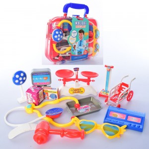 Детский игровой набор доктора 108K стетоскоп, шприц, очки, инструменты, в чемодане, в карт.обертке, вкуль