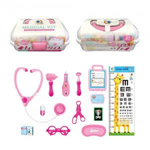 Детский игровой набор доктора 4777-121-131 стетоскоп, очки, термометр, инстр, 2цвета, в чемодане