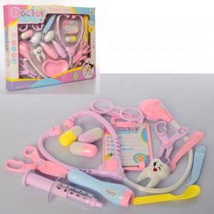 Детский игровой набор доктора 968-1A-2A стетоскоп, шприц, очки, фонарик, инструменты, 2вида