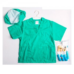 Детский игровой набор доктора KN8006-1A стоматолог, костюм дл.42см, мед.инструментыке