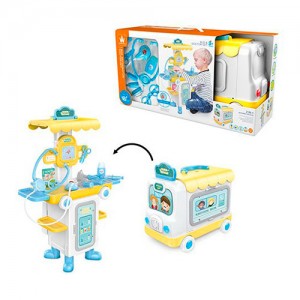 Детский игровой набор доктора W826 2в1 стол, автобус, медицинские инструменты, музыка, звук, свет