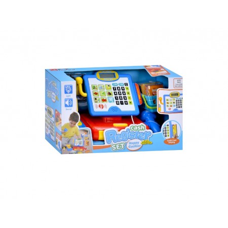 Дитячий іграшковий касовий апарат 35578H, калькулятор, сканер, звук, світло, продукти з корзиною Дитячий іграшковий касовий апарат 35578H, калькулятор, сканер, звук, світло, продукти з корзиною