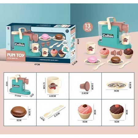 Кофеварка игрушечная BabyToys со звуком и светом 13 предметов