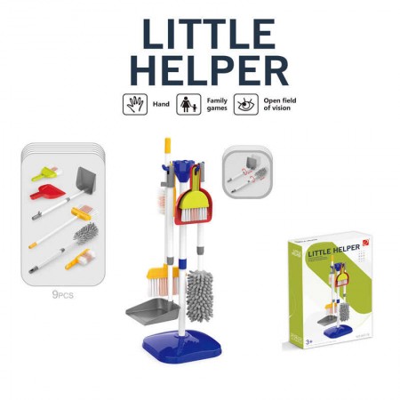 Набор для уборки BabyToys 667-75, 9 предметов с подставкой
