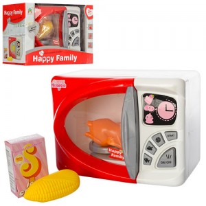 Детская игрушечная микроволновка LS820K7, 19х11х13 см, звук, свет, продукты