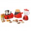 Детский игрушечный набор бытовой техники 979-25-26 тостер, комбайн, блендер, продукты, музыка, свет