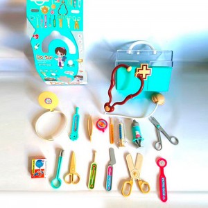 Детский игровой набор доктора 6388P стетоскоп, медицинские инструменты, 16предм, чемодан, в карт.обвертке