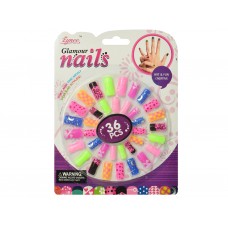 Набор для маникюра накладные ногти Glamour Nails C3287, 36 шт, декор