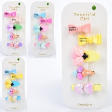 Заколки для волосся дівчаткам BabyToys JD2625, набір 5 штук, 4 кольори Заколки для волосся дівчаткам BabyToys JD2625, набір 5 штук, 4 кольори