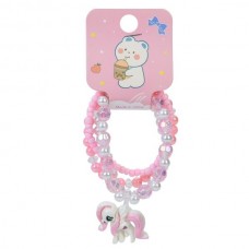 Детские браслеты для девочек BabyToys A0391 с лошадкой и бусинами, набор 4 шт