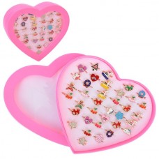 Детские кольца в форме сердца BabyToys A0355, металл, набор 36 шт