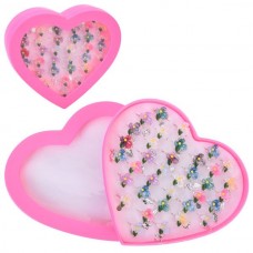 Детское кольцо BabyToys A0356 цветок и сердце, металл, 36 шт