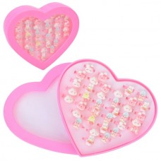 Детское кольцо BabyToys A0396 в форме сердца, пластик, набор 36 шт